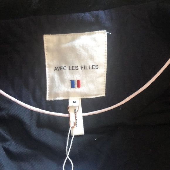 Avec Les Filles Quilted Blazer Velvet Lapel Navy - Picture 5 of 7